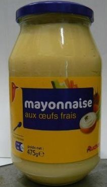 Rappel produit AUCHAN Mayonnaise aux Oeufs Frais Bocal 475g Code barre: 3254560015982