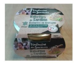 Rappel du produit ITINERAIRE DES SAVEURS chez INTERMARCHE Rillettes de Sardine au Sel de Gurande et  lEstragon Produits, en verrine de 125g, commercialiss entre le 11/03/2013 et le 31/12/2013 