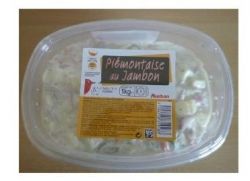 Rappel produit AUCHAN Pimontaise au Jambon EAN: 3596710319183DLC: 21/01/2014