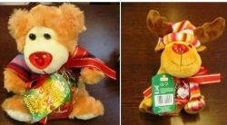 Rappel du produit WINDEL Peluche chantante Ours/Renne 75g, avec de petits sachets de chocolats Code barres: 4006613000204