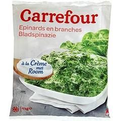 Rappel produit CARREFOUR Epinards  en  Branches   la Crme  Surgels, 1kg Code-barres: 3 560 070 321 032 DLUO:  12 2015