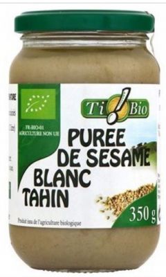 Rappel produit TI ! BIO Pure de Ssame Blanc Pot de 350g Code barre: 3390390001631