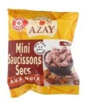 Rappel produit SAINT AZAY   chez  LECLERC Mini Saucissons Secs aux Noix Sachet de 75g,  commercialis� dans le rayon Libre Service � partir du 10/01/2015 Code barre: 3564700234709Estampille: FR 76.159.01 CE
