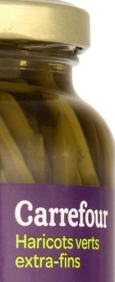 Rappel produit CARREFOUR Haricots Verts Extra-Fins Cueillis et Rangs Main Bocal 720ml Code-barres: 3270190153917