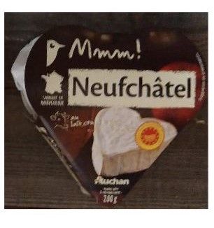 Rappel produit AUCHAN Mmm! Neufchtel  Fromage AOP au lait cru 200g EAN: 3596710333325Numro didentification vtrinaire : FR 76.462.001 CE 