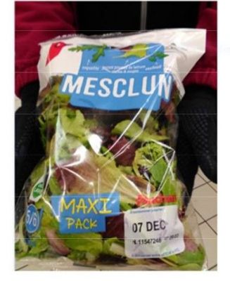 Rappel produit AUCHAN Mesclun Maxi Pack EAN: 3596710369065DLC correspondante: 07/DEC/2015 